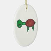 Mustache Turtle Keramisch Ornament (Rechts)