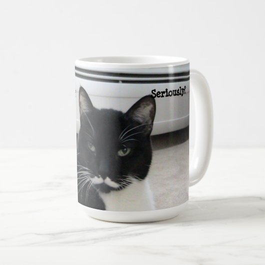 Mustache Tuxedo Chat (Sérieusement) Mug (Devant droit)