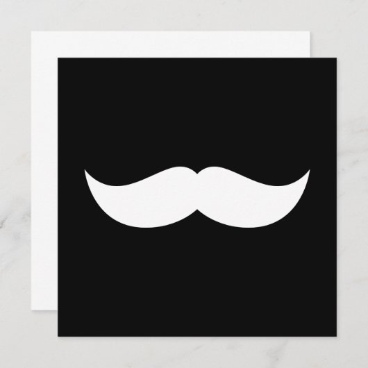Mustache Uitnodiging (Voorkant / Achterkant)