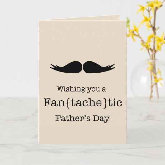Mustache-Vaderdag kaart (Gele Bloem)