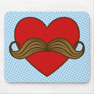 Mustache Valentijn Heart Muismat
