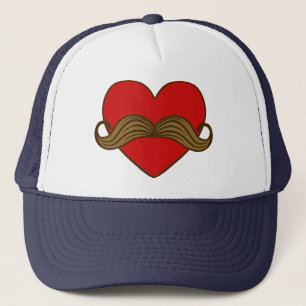Mustache Valentijn Heart Trucker Pet