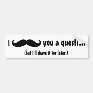 Mustache vermomming grappige snor gezichtshaar bumpersticker