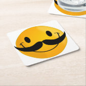 MUSTACHE VIERKANTE KARTONNEN ONDERZETTER (Schuin)