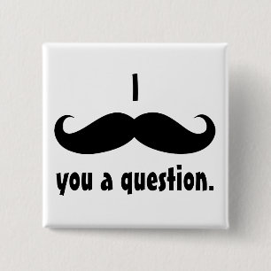 Mustache walgelijk grappig mustache gelaathaar vierkante button 5,1 cm