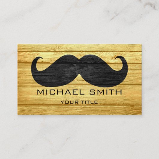 Mustache  Wood 3 Visitekaartje (Voorkant)