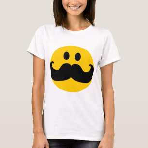 Mustache Yellow Happy Face T-shirt