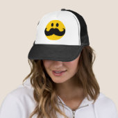 Mustache Yellow Happy Face Trucker Pet (In situ)