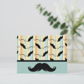 Mustache, zwarte stuur, cadeau voor papa! briefkaart (Staand voorkant)
