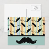 Mustache, zwarte stuur, cadeau voor papa! briefkaart (Voorkant / Achterkant)
