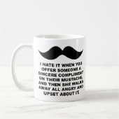 Mustached Femme Drôle Mug (Gauche)
