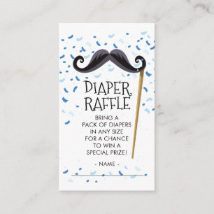 Mustachel Baby shower Luier Raffle Ticket Informatiekaartje