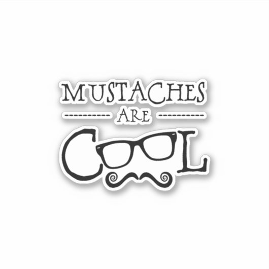 Mustaches Cool Glasses Sticker (Voorkant)