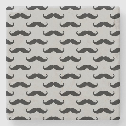 Mustaches met zwarte en grijze kleur stenen onderzetter (Voorkant)