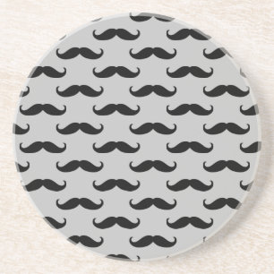 Mustaches met zwarte en grijze kleur zandsteen onderzetter