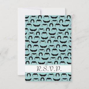 Mustaches R.S.V.P. Blauw RSVP Kaartje