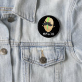Mustachio Funny Pistachio Mustache Pun Dark BG Ronde Button 5,7 Cm (In situ)