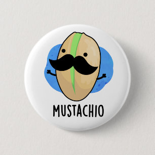 Mustachio Funny Pistachio Mustache Pun Ronde Button 5,7 Cm