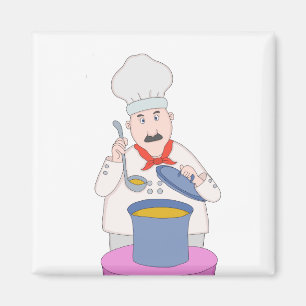 Mustachioed Chef Magneet