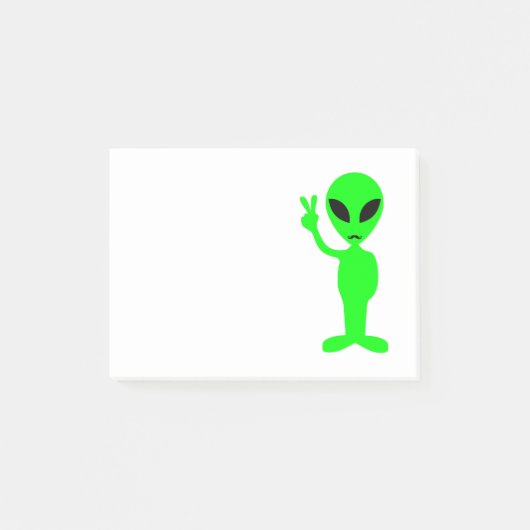 Mustachioed Groene Alien Post-it® Notes (Voorkant)