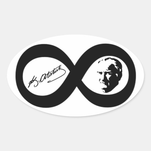 Mustafa Kemal Ataturk Ovale Sticker (Voorkant)