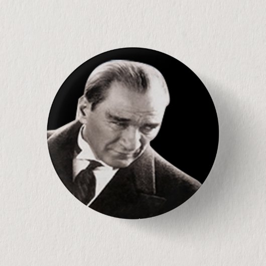 Mustafa Kemal Ataturk Ronde Button 3,2 Cm (Voorkant)