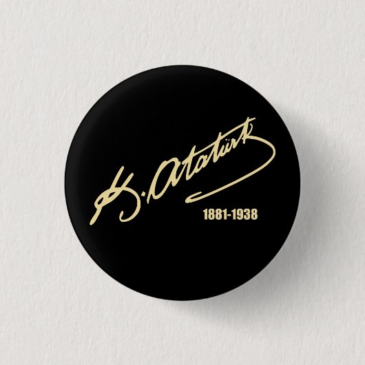 Mustafa Kemal Ataturk Ronde Button 3,2 Cm (Voorkant)