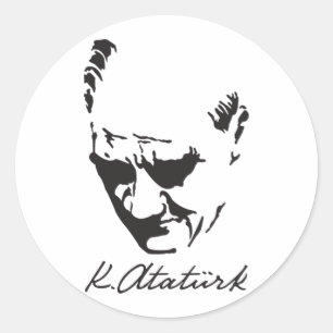 Mustafa Kemal Ataturk Ronde Sticker