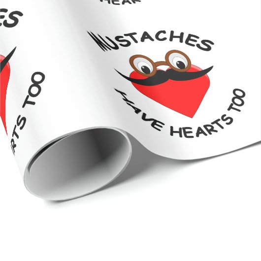 Mustakels hebben ook hart cadeaupapier (Rol Hoek)