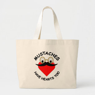 Mustakels hebben ook hart grote tote bag