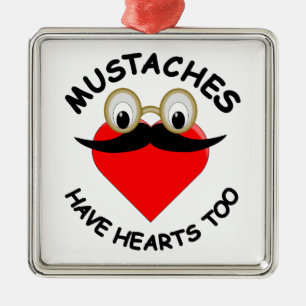 Mustakels hebben ook hart metalen ornament