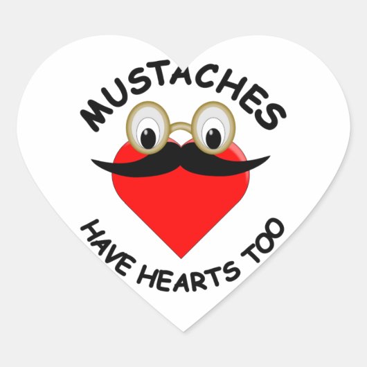Mustakels hebben ook hart sticker (Voorkant)