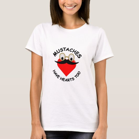 Mustakels hebben ook hart t-shirt (Voorkant)