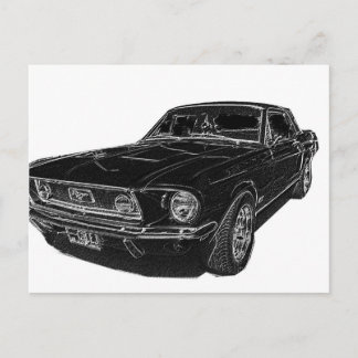 mustang 4 briefkaart