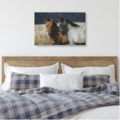 Mustang Foal Headshot Canvas Afdruk (Insitu (Slaapkamer))