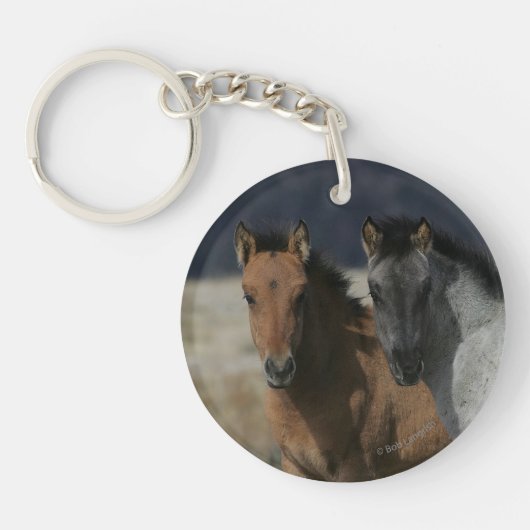 Mustang Foal Headshot Sleutelhanger (Voorkant)