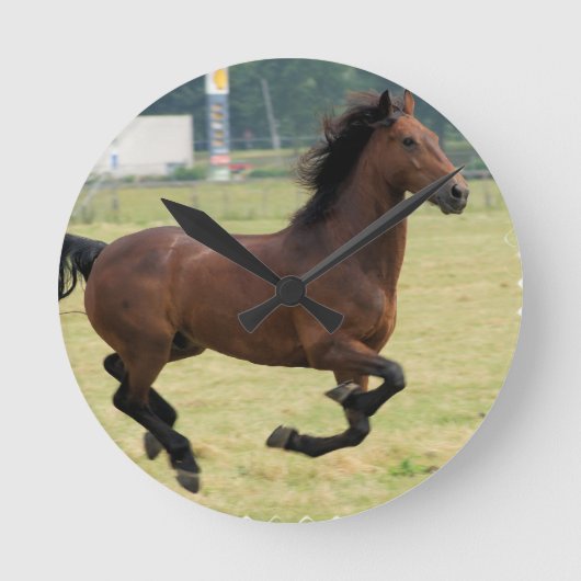 Mustang Galloping Clock Ronde Klok (Voorkant)