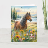Mustang Horse Anniversaire Horse Lover Carte de vo (Devant)