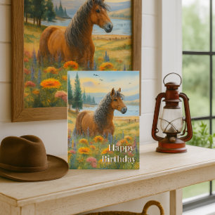 Mustang Horse Anniversaire Horse Lover Carte de vo