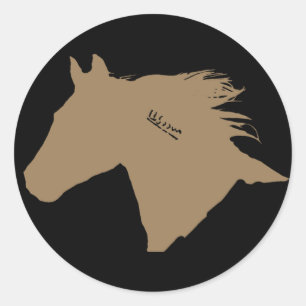 Mustang Horse Head Ronde Sticker