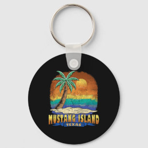 Mustang Island Texaanse Vintage in nood souvenir Sleutelhanger