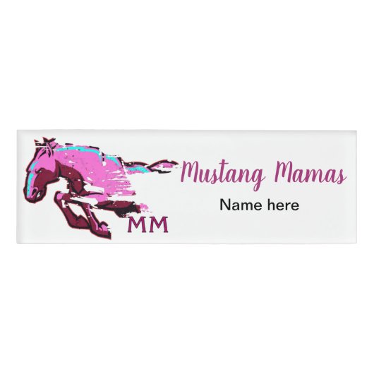 Mustang Mamas Name Tag - Sjabloon (Voorkant)