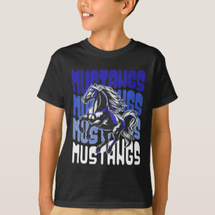 Mustang Mascotte School Spirit Sportteam American T-shirt