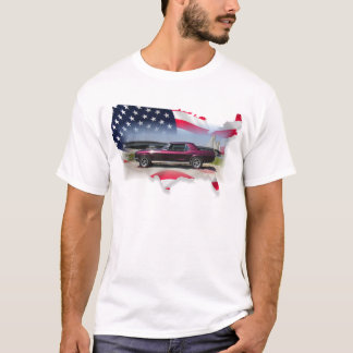 Mustang over Amerikaanse vlag.png T-shirt