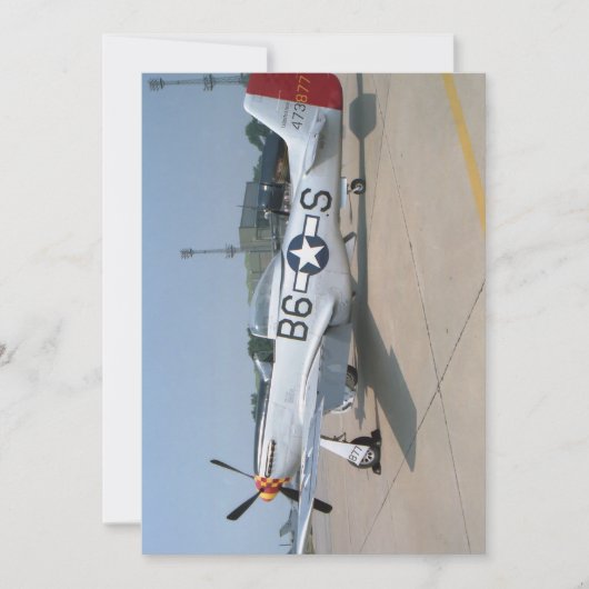 Mustang P-51D-Vliegtuig - platte kaart (Voorkant)