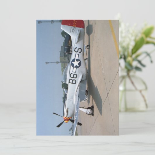 Mustang P-51D-Vliegtuig - platte kaart (Staand voorkant)