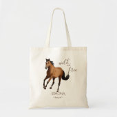 Mustang paard geschenken gepersonaliseerde naam tote bag (Voorkant)