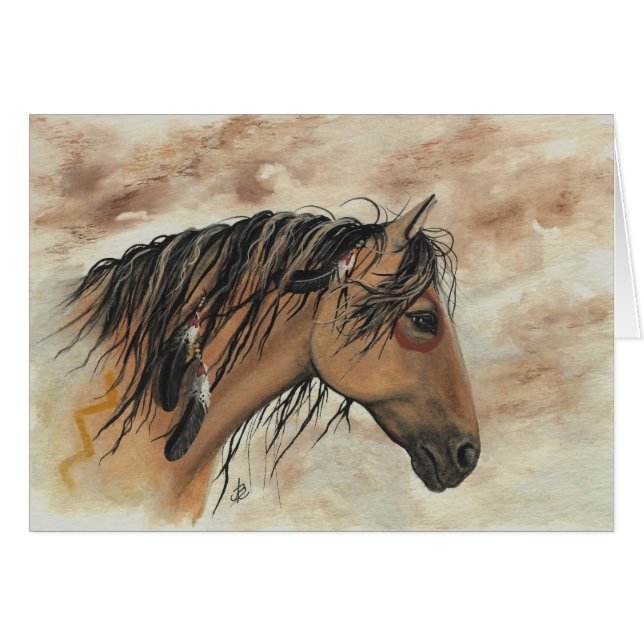Mustang Paarden van Mustang door BiHrLe Card (Voorkant Horizontaal)