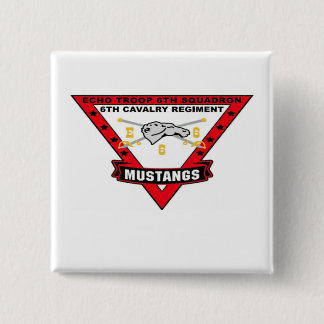 Mustang Pin Vierkante Button 5,1 Cm