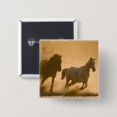 Mustang Roundup Vierkante Button 5,1 Cm (Voorkant /achterkant)